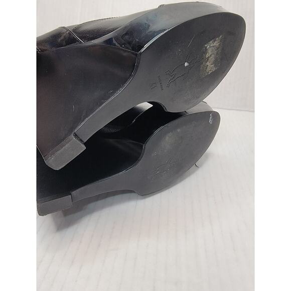 MARNI ITALY peep-toe lace-up patent leather brogue wedge platform booties 41 - Picture 8 of 10